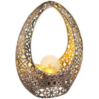 GLOBO Solarleuchte Glas 9,5x27,5x21,5 cm 1xLED braun