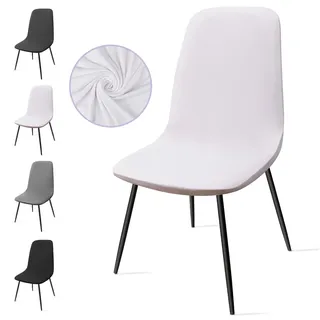 Eozakavod Stuhlhussen 4er Set, Stretch Stuhlbezug Esszimmerstühlhussen Universal Stuhlhussen Abnehmbarer Waschbarer Stuhlabdeckung für Esszimmer,Hotel,Bankett,Hochzeit,Partys Deko(C-Weiß,4er Set)