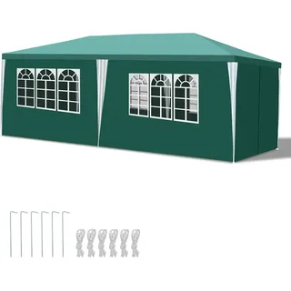 Pavillon Camping Festzelt Wasserdicht Partyzelt Stabiles hochwertiges 3x6m Grün - Grün