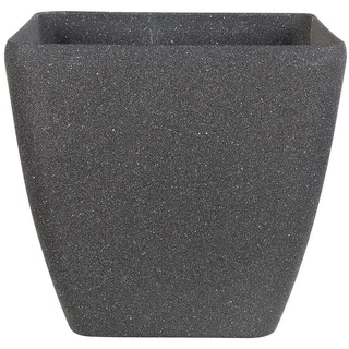 Beliani Blumentopf dunkelgrau quadratisch 42/42/42 cm Zeli , Stein , 42 cm , Dekoration, Blumen & Blumentöpfe, Übertöpfe