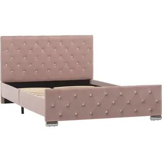 vidaXL Bettgestell Rosa Samt 120x200 cm - Rosa
