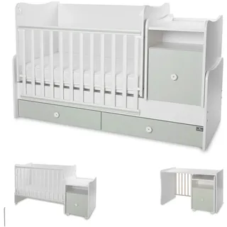Lorelli Babybett 4 in 1 Trend Plus NEW Schaukelfunktion Jugendbett Schreibtisch grün - Grün
