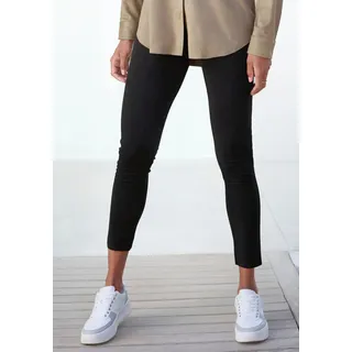 Leggings FRENCH CONNECTION, Damen, Gr. 44/46, N-Gr, schwarz, Obermaterial: 60% Viskose, 35% Polyamid, 5% Elasthan, unifarben, figurbetont lang, Hosen Leggings, mit Logostickerei