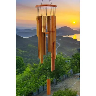 ASTARIN Bambus-Windspiel für Draußen und Drinnen, 96,5 cm, Klassisches Zen-Garten-Windspiel Mit Melodie und Tiefem Ton, Entspannung und Anmut für Terrasse, Garten oder Heimdekoration