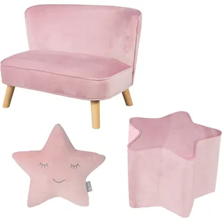 roba Kindersitzgruppe Lil Sofa bunt rosa