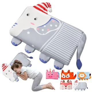 YAOZUP Schlummerkids Kissen, Calmly Kinderkissen 46x26cm, Kinderkopfkissen, Kinderkissen, Komfortkissen Kinder, Ergonomisches Kissen Kinder für weiche Träume (Weihnachtselefant)