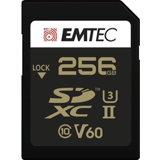 Emtec SpeedIN Pro+ SD-Speicherkarte 256GB, SDXC UHS-II U3 V60, Full HD, 3D, 4K, 8K UHD, Lesegeschwindigkeit bis zu 300MB/s und Schreibgeschwindigkeit bis zu 160MB/s