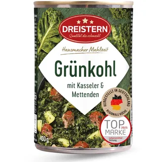 DREISTERN Grünkohl 400g I Mit Gemüse & Kartoffeln I Herzhaftes Fertiggericht in recyclebarer Konservendose I Lange Haltbarkeit dank natürlicher Konservierung I Hausmacher Qualität
