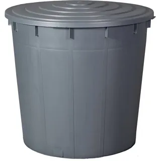 None Regentonne rund mit Deckel und Hahn 500 L Anthrazit