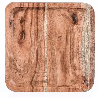Marrakesch Serviertablett aus Holz 20x20cm groß | Tablett Servierplatte Anea modern als Tischdeko