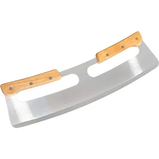 scarlet kitchen | Pizzamesser »Rapido Professionale« Pizzacutter XXL Wiegemesser mit scharfer Klinge aus rostfreiem Edelstahl 35cm mit Holzgriff, schnelles und sauberes Schneiden, mit Klingenschutz