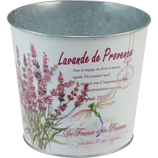 Lavendel Metall Übertopf Ø21cm Sommerdeko Blumentopf - Weiß, Silber, Lila, Grün