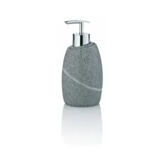Kela Talus Seifenspender, Polyresin, Praktischer Flüssigseifenspender mit selbstbedienbarer Pumpe, Farbe: grau