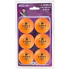 JOOLA 44360 Tischtennis-Bälle Rossi 3-Stern 40 orange 6er Blister
