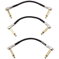 BOSS BPC-4-3 – THREE PACK 4in/10cm length – Space-saving pedal patch cable with slimline pancake plugs for pedalboards