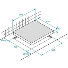 Bild von HIC63402T Kochfeld Schwarz Integriert Keramik 3 Zone(n)