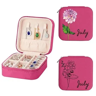 Mocessory Personalisierte Schmuckschatulle mit Namen Für Frauen | kleine Reisebox für Halsketten, Ohrringe und Armbänder, personalisiertes Geschenk für Freundinnen, Mütter oder Brautjungfern