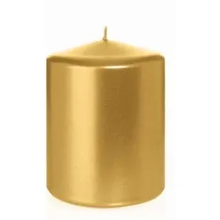 INNA-GLAS Adventskerze ROSELLA, gold, 10cm, Ø7,8cm, 45h - Made in Germany | Weihnachtskerze
