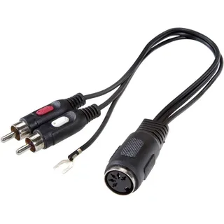 SpeaKa Professional SP-7869832 Cinch / DIN-Anschluss Audio Y-Adapter [1x DIN-Buchse 5pol. - 2x