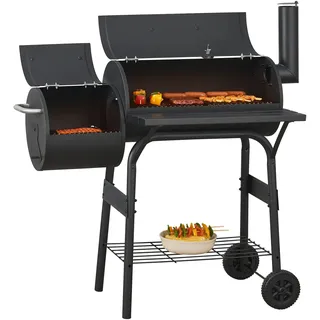 casa.pro Holzkohlegrill Arielli 115 x 110 x 64 cm Schwarz 