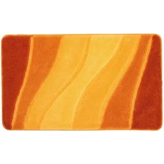 Kleine Wolke Badteppich Ocean Safran 70 x 120 cm | OEKO-TEX zertifiziert, für Fußbodenheizung, maschinenwaschbar, 100% Polyacryl
