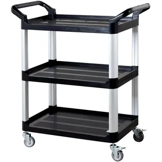 Servierwagen aus Polypropylen, klein, mit Rollen, 3 Ebenen, 81 x 43,5 x 91 cm