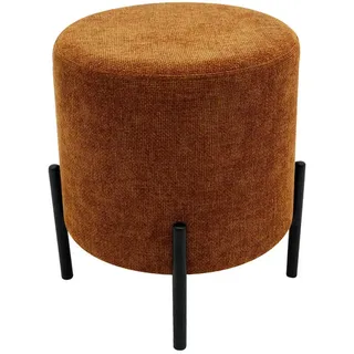 Mobili Rebecca Pouf Dunkelorange 38/38/43,5 cm , Orange , Textil , 38x43.5x38 cm , Wohnzimmer, Sessel, Hocker & Hockerbänke, Poufs
