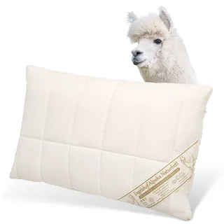 Engelshof Alpakakissen Farisa schmal 40x60 cm SW-Kügelchen Alpakakissen versteppt mit 100% Alpakawolle - Bezug aus naturbelassener Baumwolle