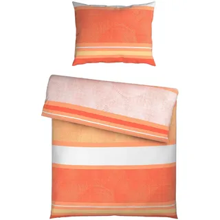 Esposa Bettwäsche , Terracotta , Textil , Streifen , 140x200 cm , pflegeleicht, atmungsaktiv, schadstoffgeprüft , Heimtextilien, Bettwäsche & Leintücher, Bettwäsche, Satin-Bettwäsche