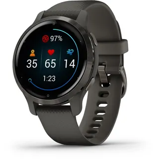 Garmin Venu 2S BT 40,4 mm Polymergehäuse schwarz Silikonarmband grau One Size