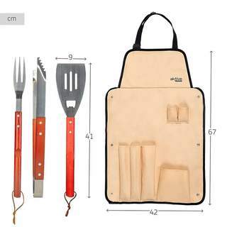 Generico Grillschürze Mit 7 Utensilien - Multicolor - One Size
