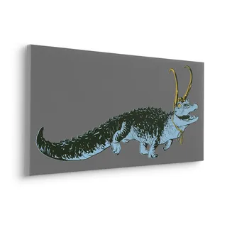 Komar Keilrahmenbild im Echtholzrahmen - Loki Alligator Variance - Größe 90 x 40 cm - Bild, Leinwandbild, Marvel, Kinderzimmer
