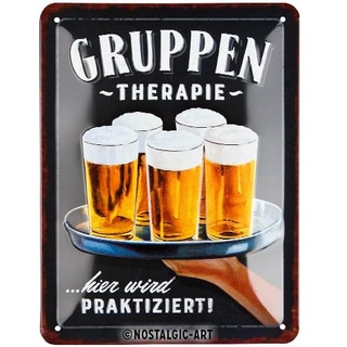 Nostalgic Art Nostalgic-Art Blechschild 15x20 cm - Gruppentherapie - Bier