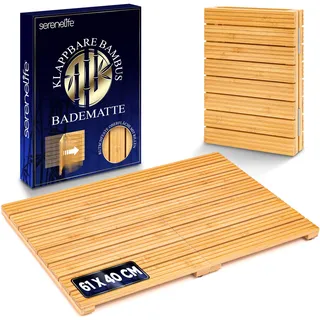SereneLife Badematte Holz 60 x 40 cm