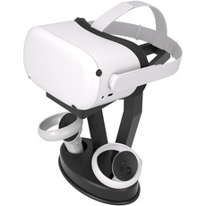 Digicharge VR Headset Ständer für Oculus Meta Quest 3 / Quest 2 / PS VR Display Mount Station für Headset und Touch Controller, VR Speicher Halter Ständer mit Basis für Controller