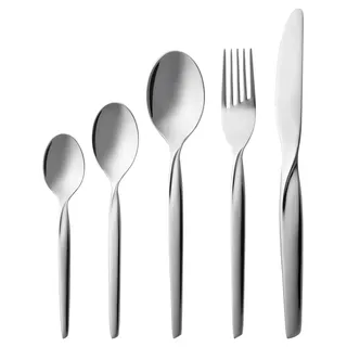 Gense Twist Besteck Set 12 Personen, Essbesteck 12 Personen Spülmaschinenfest, Ästhetisches und Hochwertiges Besteckset 60-Teilig, Nickelfrei, Skandinavisches Design, aus Glänzendem Edelstahl