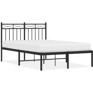 vidaXL Bettgestell mit Kopfteil Metall Schwarz 120x200 cm - Schwarz