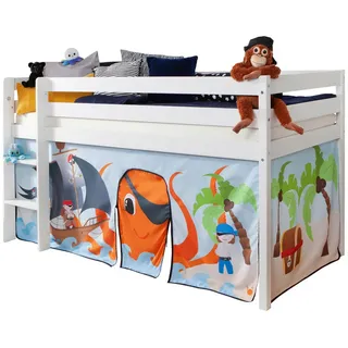 MID.YOU Hochbett Malte 90 x 200 cm Kiefer weiß Pirat