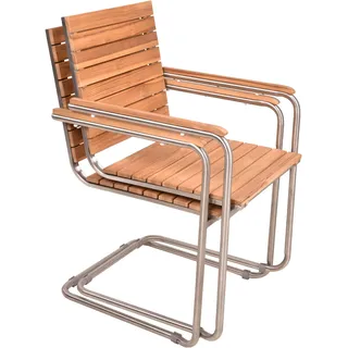 Garden Pleasure Freischwinger DENVER Gartenstuhl 58 x 55 x 86 cm beige/silber 2 St.