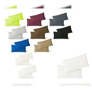 EXKLUSIV HEIMTEXTIL Jersey Kissenbezug 2er Set 40 x 80 cm weiß