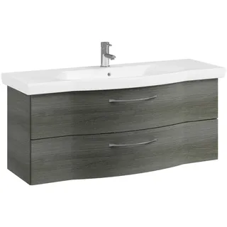 Pelipal Waschtischkombi , Graphitfarben , Metall , 2 Schubladen , 122 cm , Made in Germany , Zusatzausstattung erhältlich, hängend, Typenauswahl , Badezimmer, Waschbecken & Armaturen, Waschtische