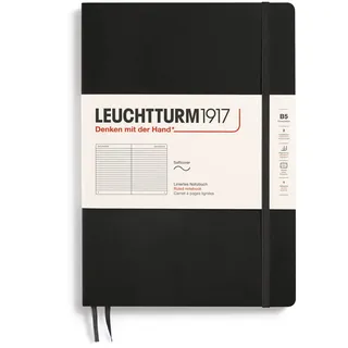 LEUCHTTURM1917 349296 Notizbuch Softcover Composition (B5), liniert, Schwarz