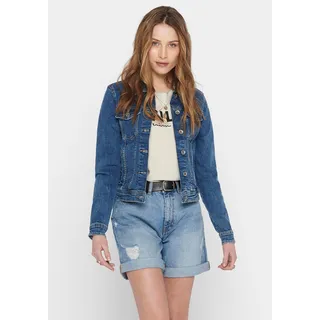 ONLY Jeansjacke »ONLTIA DNM JACKET MB BEX02 NOOS«, in leichter Used-Waschung mit Stretch, blau