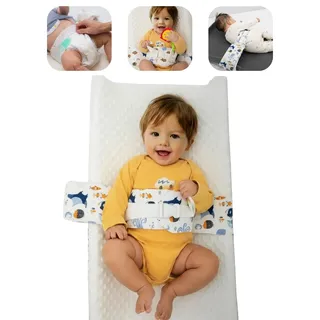 Cozyone Wickeltisch-Sicherheitsgurt – Baumwollweich Hautverträglich, Verstellbar, Rutschfest & Ausreißsicher, Universal für 0–24 Monate Säuglinge, Tragbar (Blau)