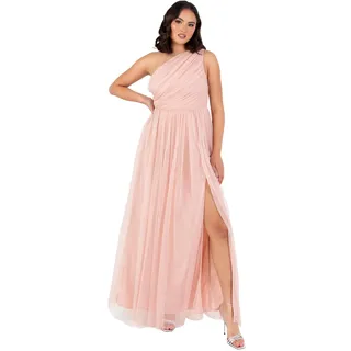 Womens Ladies Maxi One Cold Shoulder Dress with Slit Split Sleeveless Prom Wedding Guest Bridesmaid Ball Evening Gown