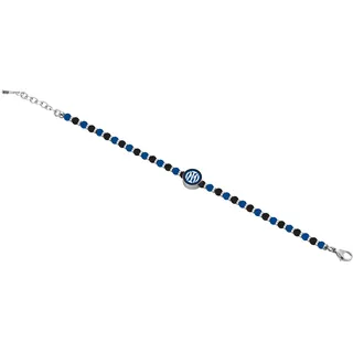 Inter F.C. Internazionale Armband Edelstahl Steine, Herren, Schwarz Blau Stahl, Taglia Unica, Stein, Kein Edelstein.
