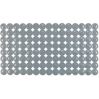 Wenko Wanneneinlage Belem, Antirutsch-Badewannenmatte mit Saugnäpfen, Wannenunterlage aus geometrisch angeordneten Kreisen für alle gängigen Badewannen, aus robustem Kunststoff, 67,5 x 36 cm, Grau