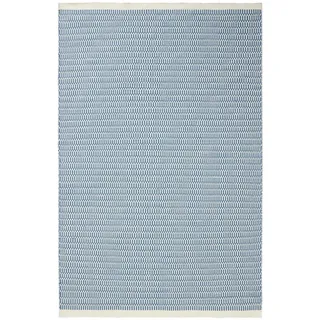benuta Pure Wollteppich Laura handgewebt 250/350 cm , Blau , Textil , Gestreift , Rechteckig , 250x350 cm , für Fußbodenheizung geeignet, in verschiedenen Größen erhältlich , Teppiche und Böden, Teppiche, Schafwollteppiche