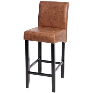 Mendler Barhocker HWC-C33, Barstuhl Tresenhocker, Holz MVG-zertifiziert ~ Wildlederimitat, dunkle Beine, Stoff/Textil