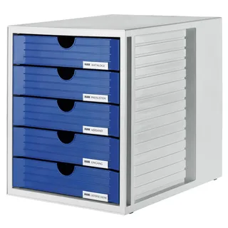 HAN Schubladenbox 36,9 x 36,2 x 31,8 cm 5-tlg. blau